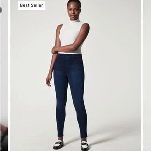 SPANX Jean-ish Ankle Leggings in Twilight Rinse Dark Wash Size S